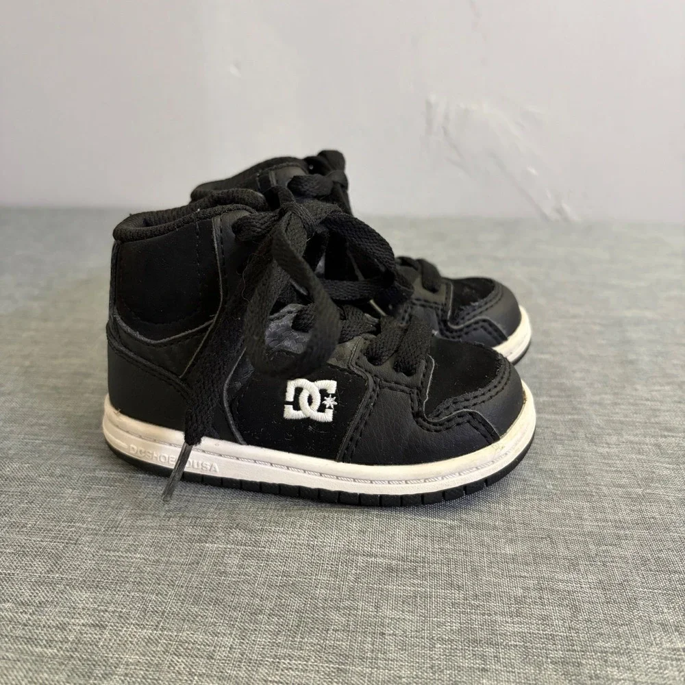 DC Shoes Sneakers Toddler 5 Black Pure High-Top‎ Leather Skate Shoes